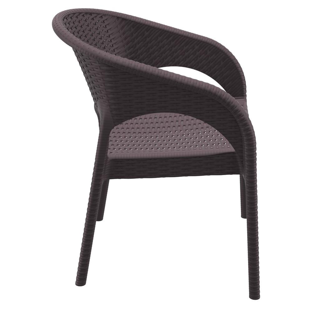 Panama Resin Wickerlook Dining Arm Chair Brown, Set of 2. Picture 5