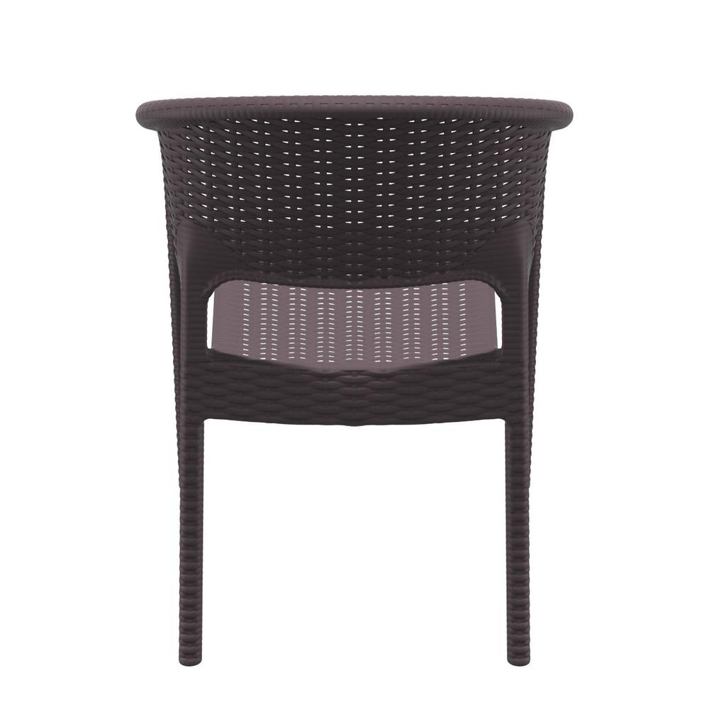 Panama Resin Wickerlook Dining Arm Chair Brown, Set of 2. Picture 6