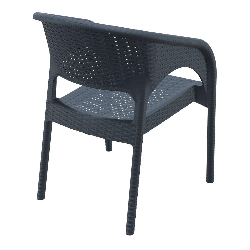 Panama Resin Wickerlook Dining Arm Chair Dark Gray, Set of 2. Picture 8