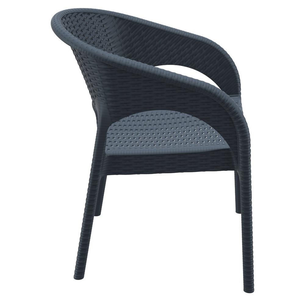 Panama Resin Wickerlook Dining Arm Chair Dark Gray, Set of 2. Picture 10