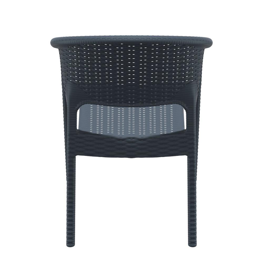 Panama Resin Wickerlook Dining Arm Chair Dark Gray, Set of 2. Picture 11