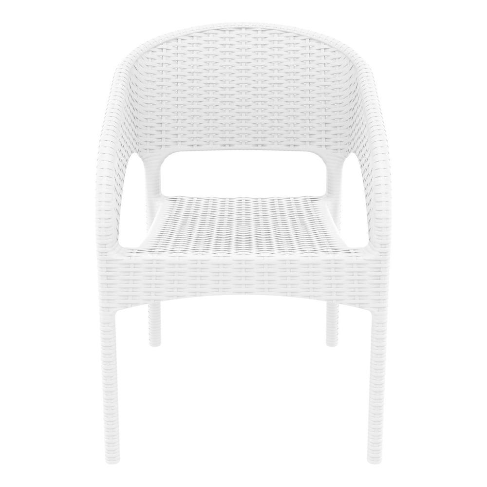 Panama Resin Wickerlook Dining Arm Chair White, Set of 2. Picture 3