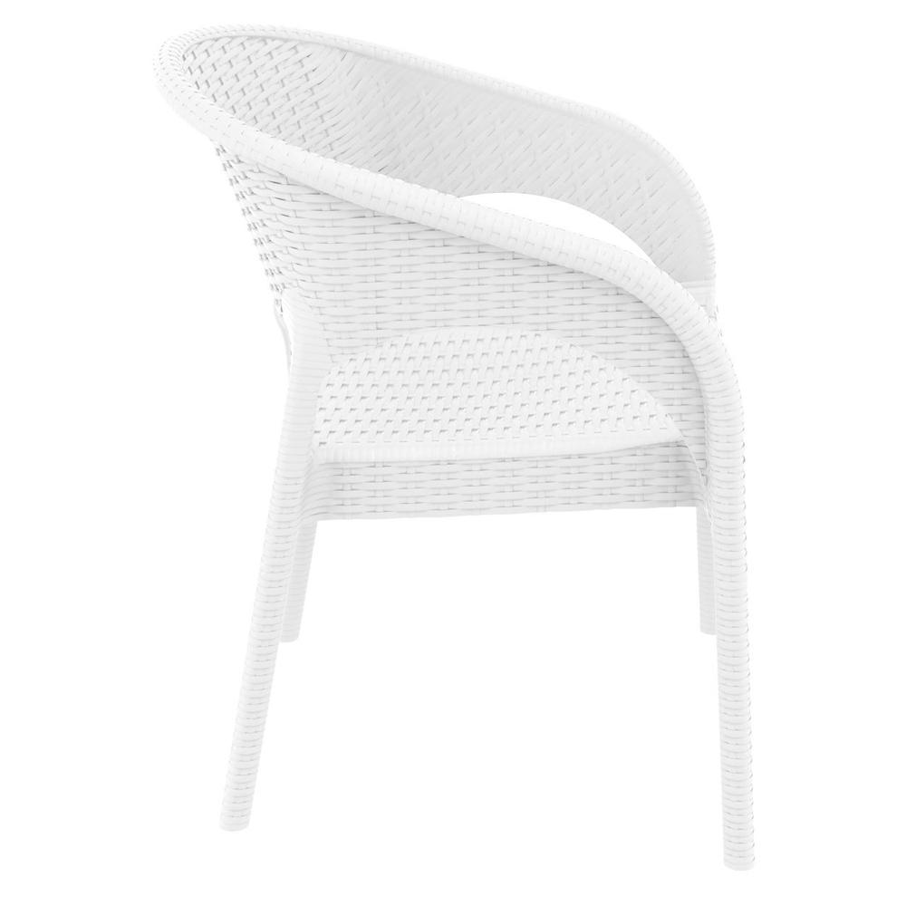 Panama Resin Wickerlook Dining Arm Chair White, Set of 2. Picture 4