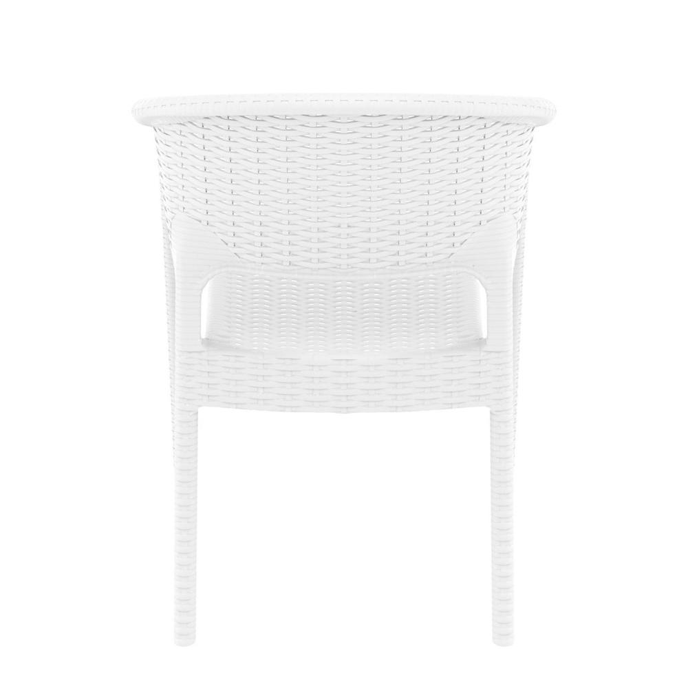 Panama Resin Wickerlook Dining Arm Chair White, Set of 2. Picture 5