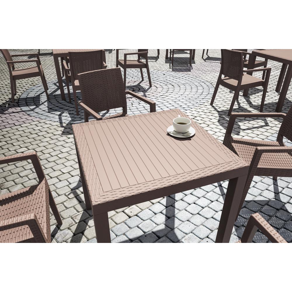 Ibiza Resin Wickerlook Dining Arm Chair Brown, Set of 2. Picture 3