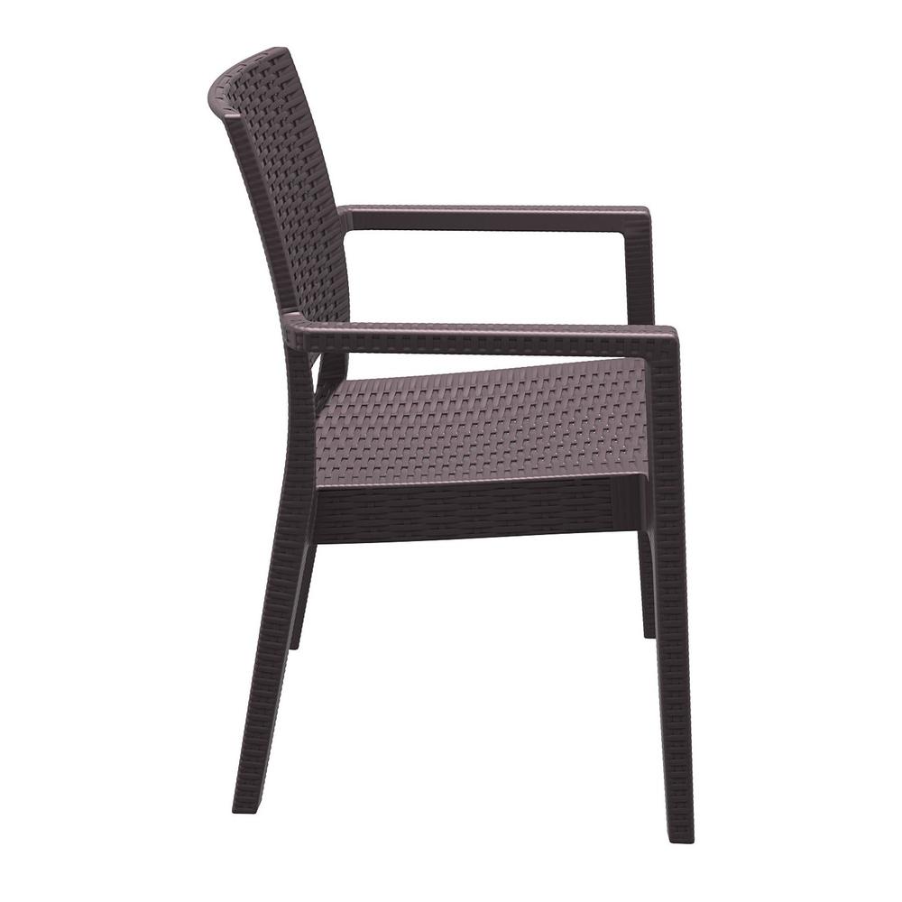 Ibiza Resin Wickerlook Dining Arm Chair Brown, Set of 2. Picture 10