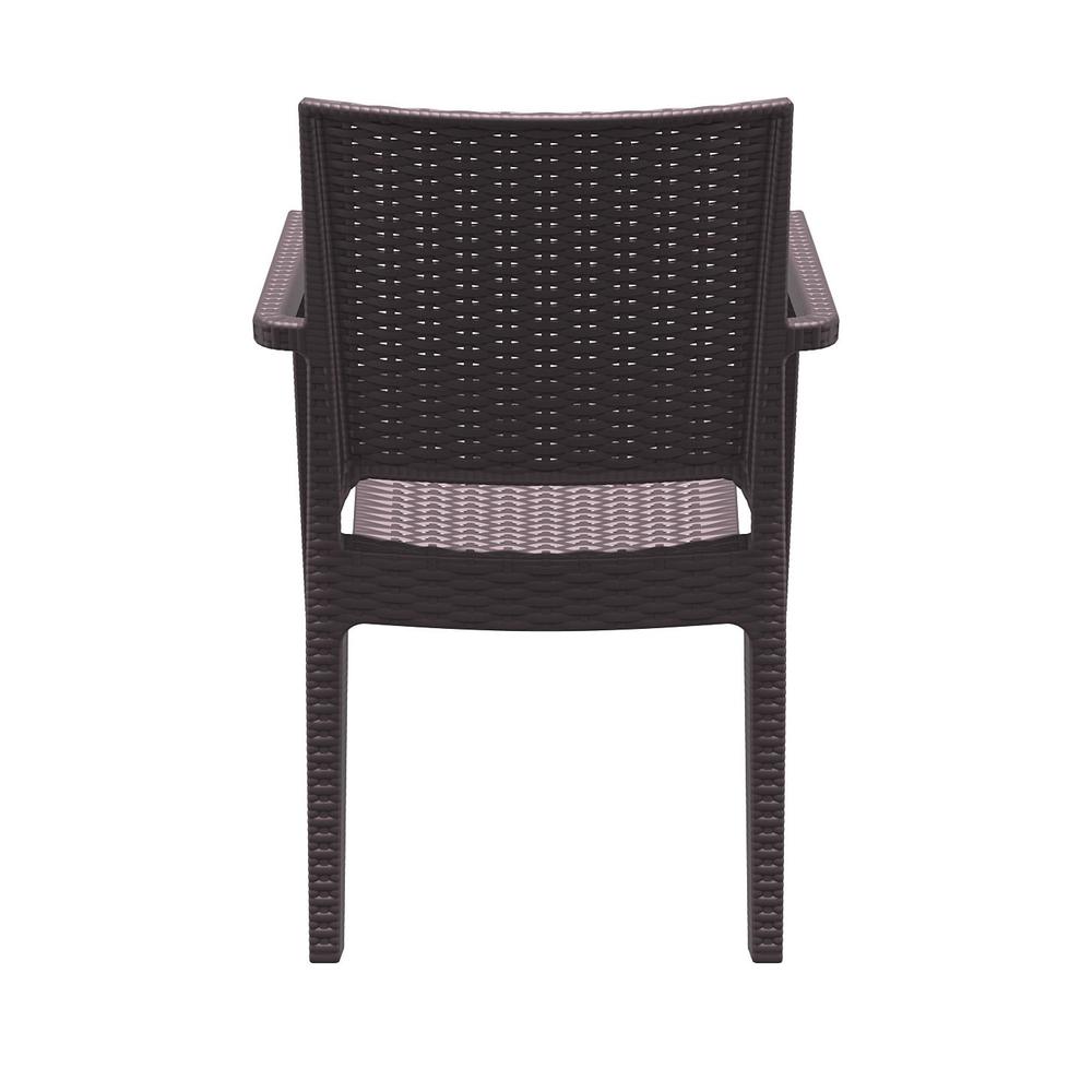 Ibiza Resin Wickerlook Dining Arm Chair Brown, Set of 2. Picture 11