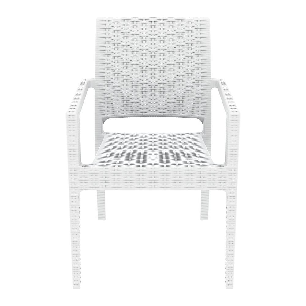 Ibiza Resin Wickerlook Dining Arm Chair White, Set of 2. Picture 5
