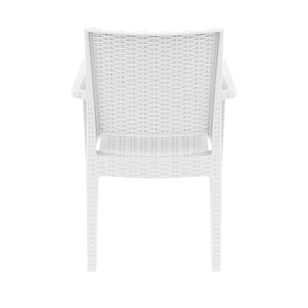 Ibiza Resin Wickerlook Dining Arm Chair White, Set of 2. Picture 7