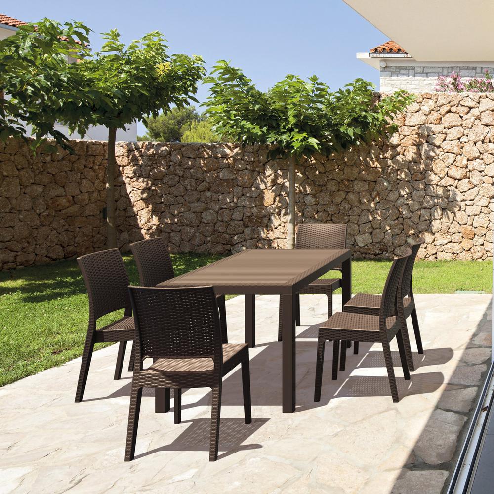 Florida Resin Wickerlook Dining Chair Brown, Set of 2. Picture 2