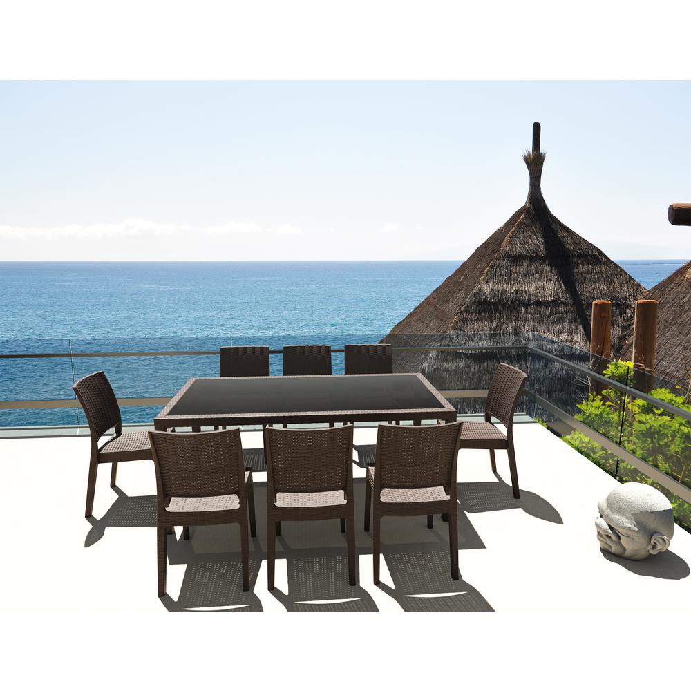 Florida Resin Wickerlook Dining Chair Brown, Set of 2. Picture 5