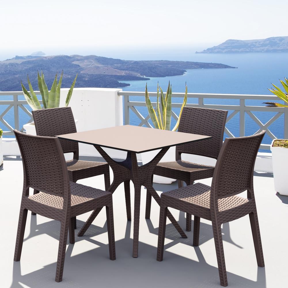 Florida Resin Wickerlook Dining Chair Brown, Set of 2. Picture 6