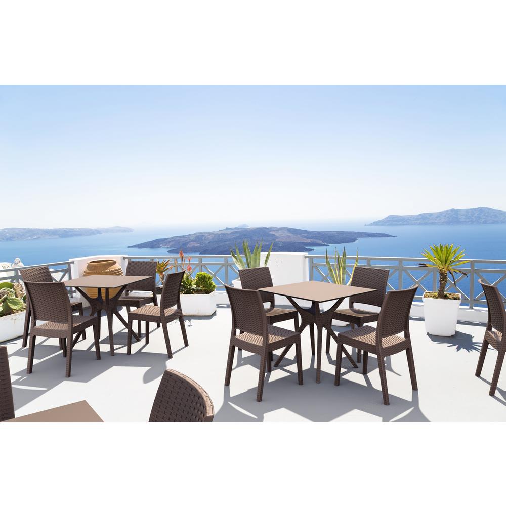 Florida Resin Wickerlook Dining Chair Brown, Set of 2. Picture 8