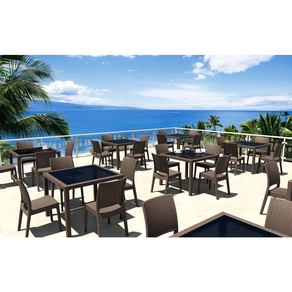 Florida Resin Wickerlook Dining Chair Brown, Set of 2. Picture 9