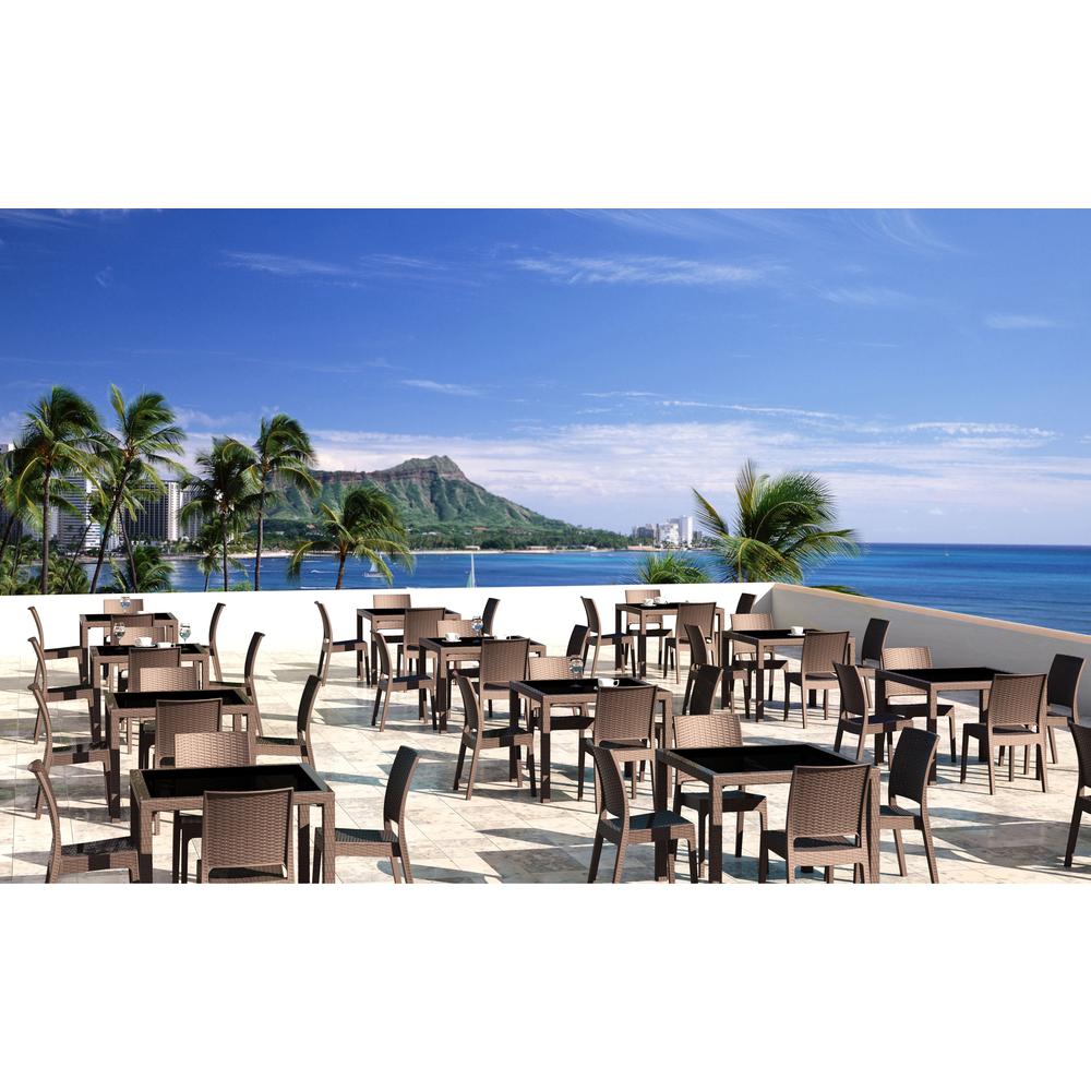 Florida Resin Wickerlook Dining Chair Brown, Set of 2. Picture 10