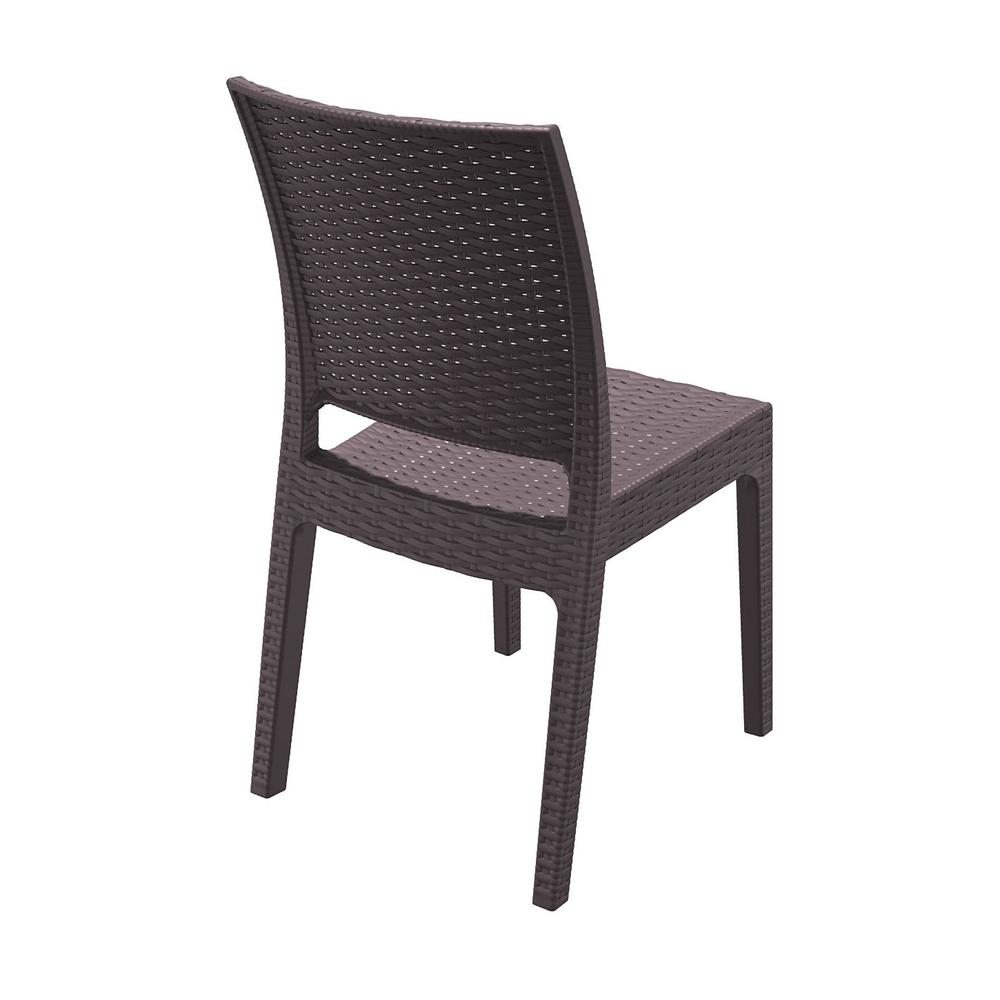 Florida Resin Wickerlook Dining Chair Brown, Set of 2. Picture 12