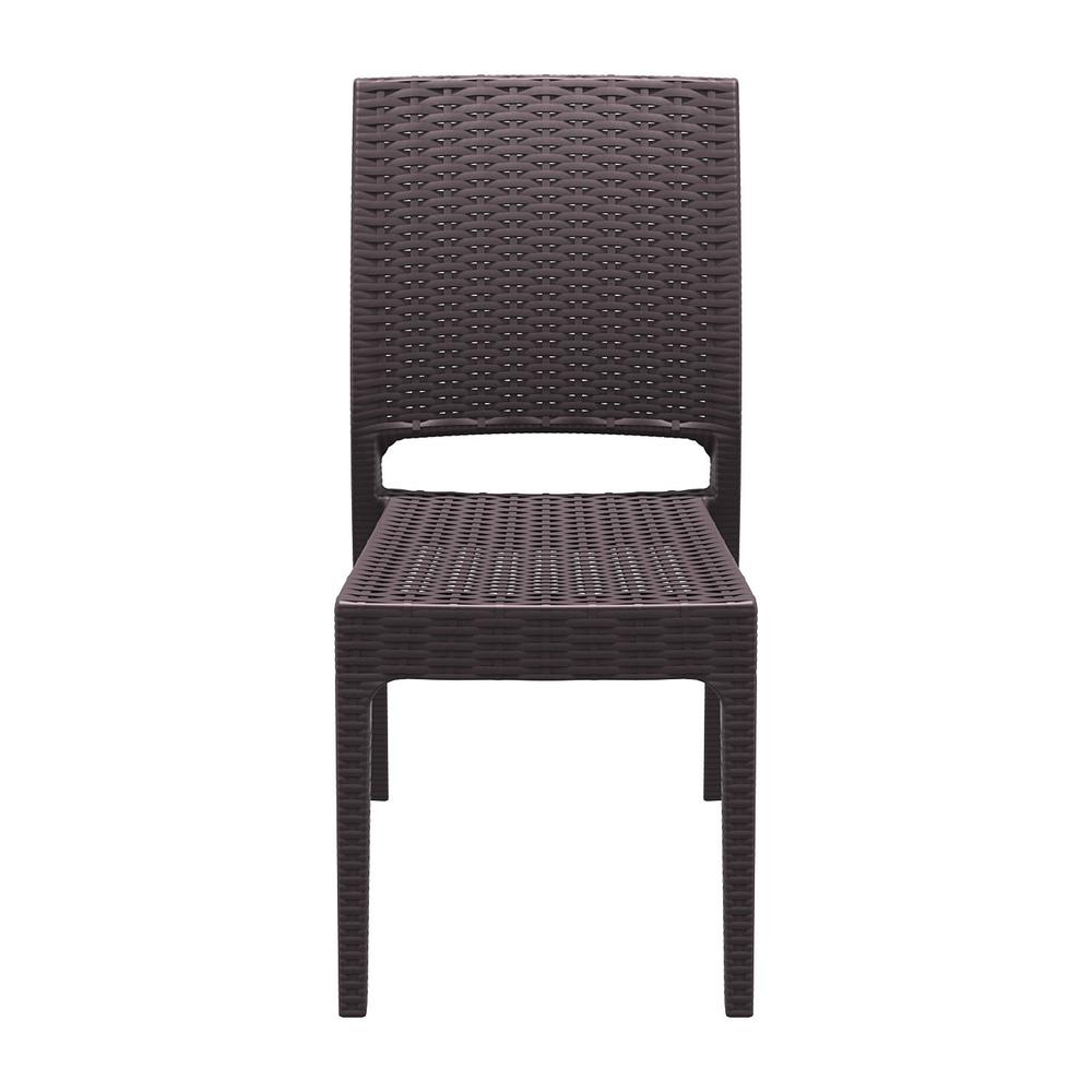 Florida Resin Wickerlook Dining Chair Brown, Set of 2. Picture 13