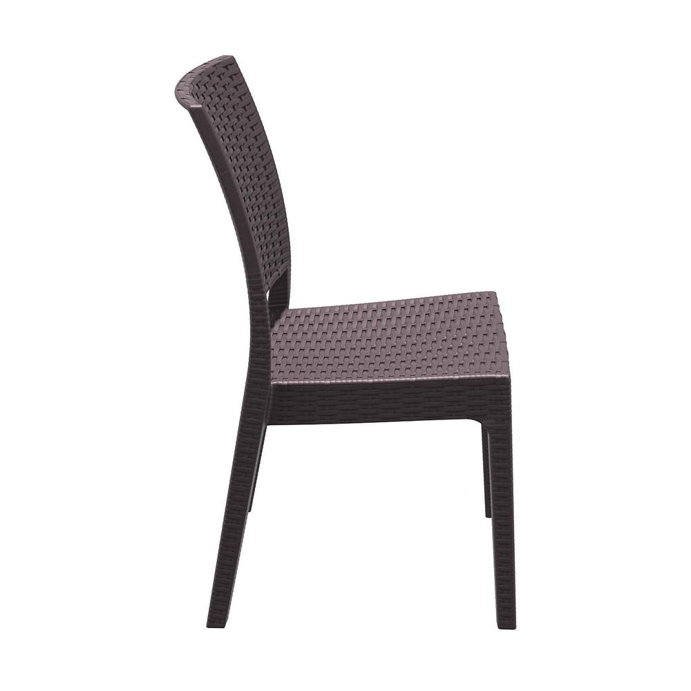 Florida Resin Wickerlook Dining Chair Brown, Set of 2. Picture 14