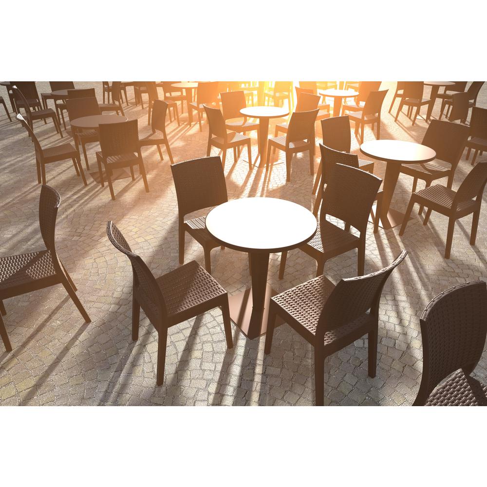 Florida Resin Wickerlook Dining Chair Brown, Set of 2. Picture 17