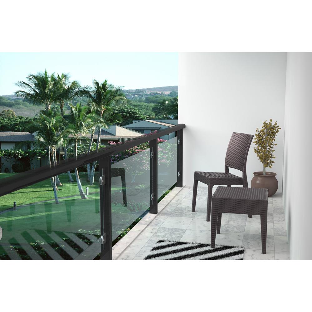 Florida Resin Wickerlook Dining Chair Brown, Set of 2. Picture 18