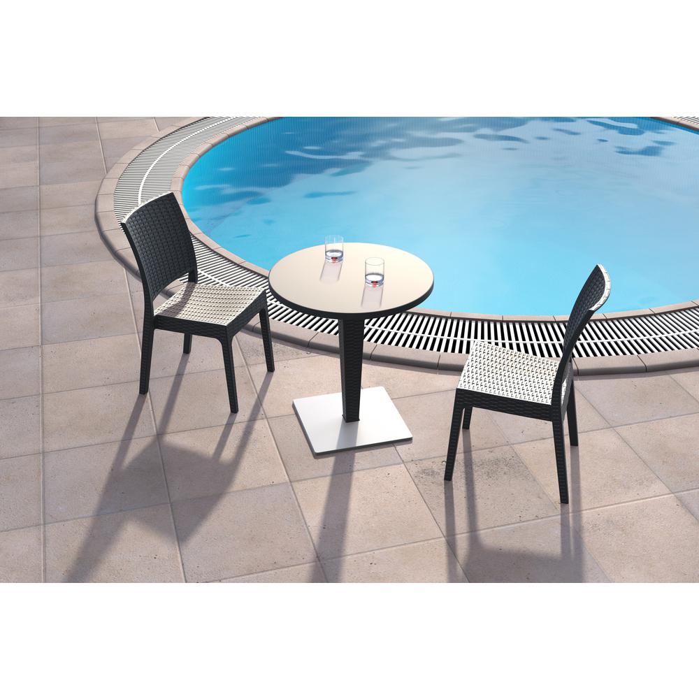 Florida Resin Wickerlook Dining Chair Dark Gray, Set of 2. Picture 2