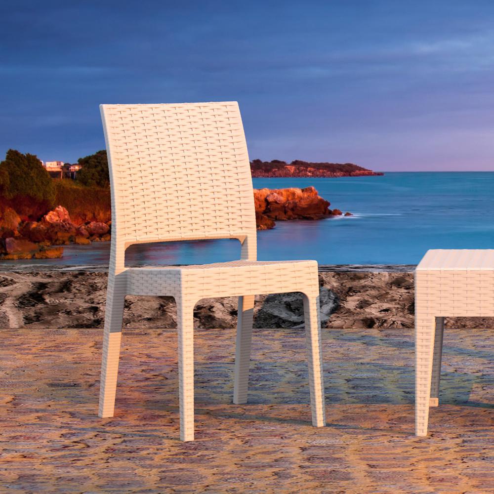 Florida Resin Wickerlook Dining Chair White, Set of 2. Picture 10