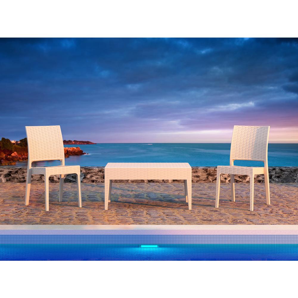 Florida Resin Wickerlook Dining Chair White, Set of 2. Picture 11