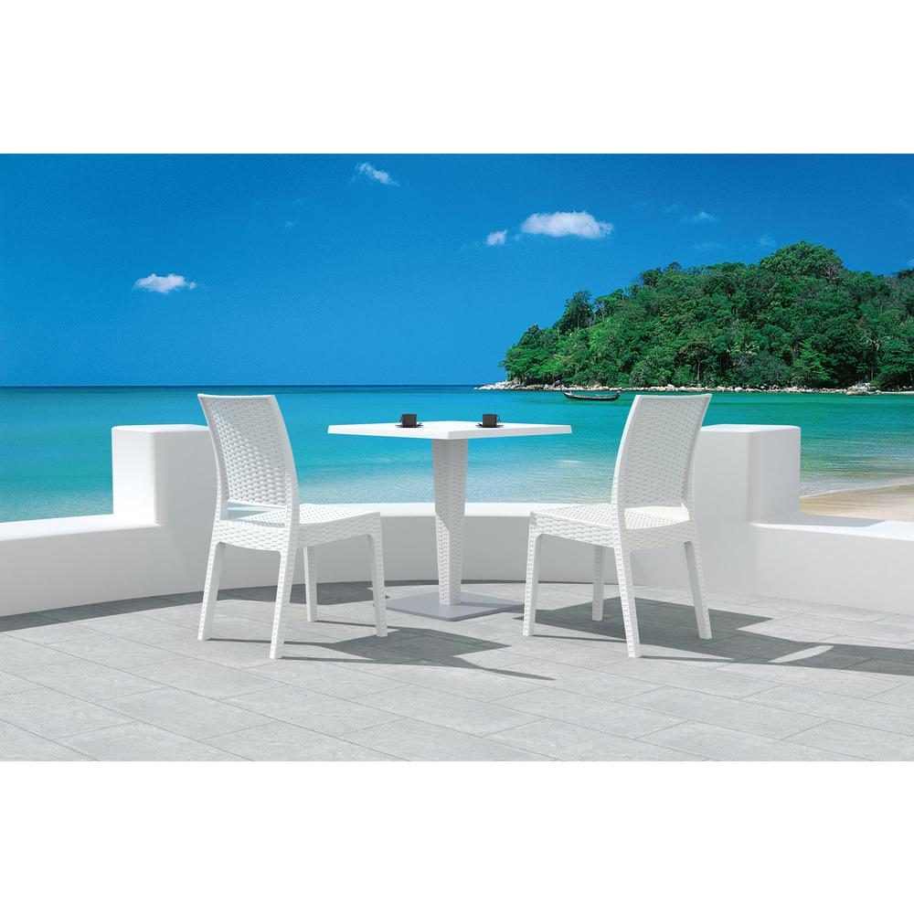 Florida Resin Wickerlook Dining Chair White, Set of 2. Picture 12