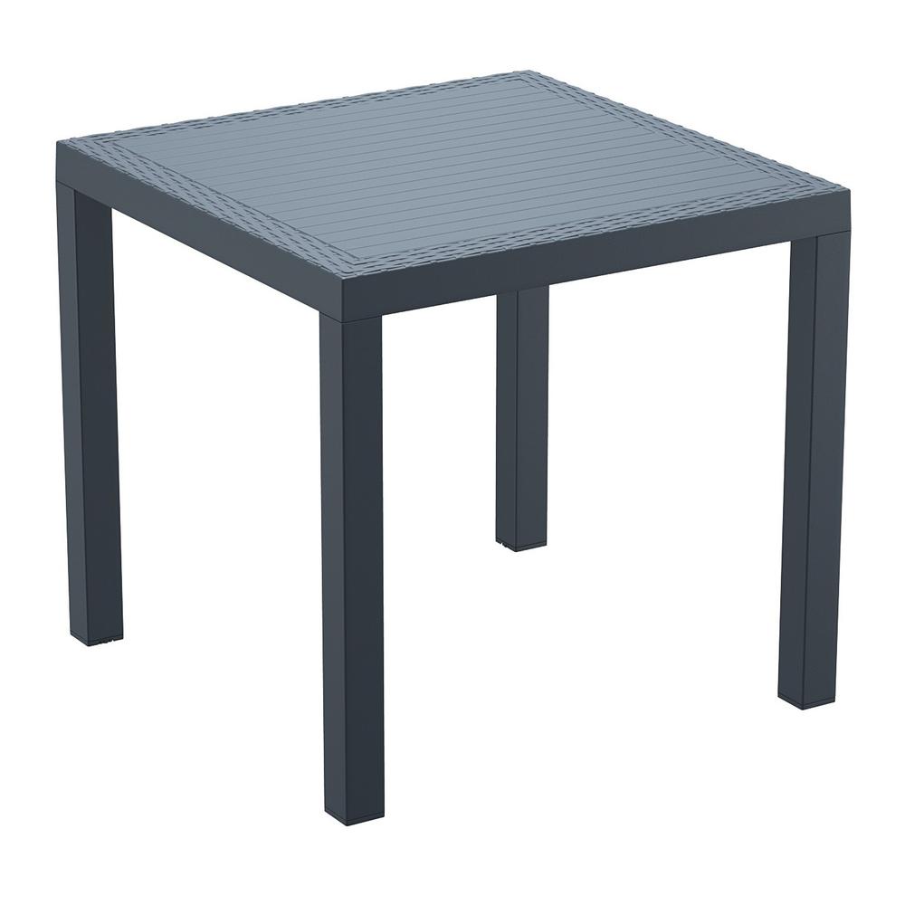 Daytona Wickerlook Square Dining Set 5 Piece Dark Gray with Side Chairs. Picture 3