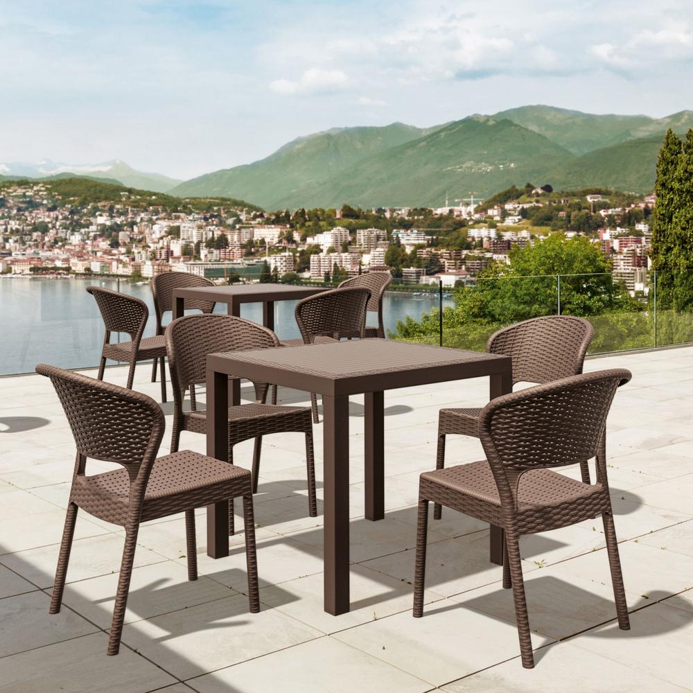 Daytona Resin Wickerlook Dining Chair Brown, Set of 2. Picture 16
