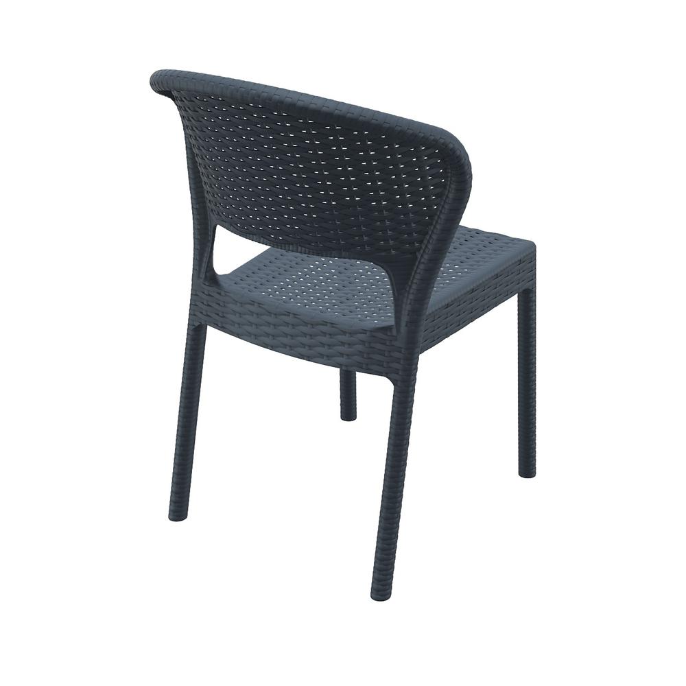 Daytona Resin Wickerlook Dining Chair Dark Gray, Set of 2. Picture 6