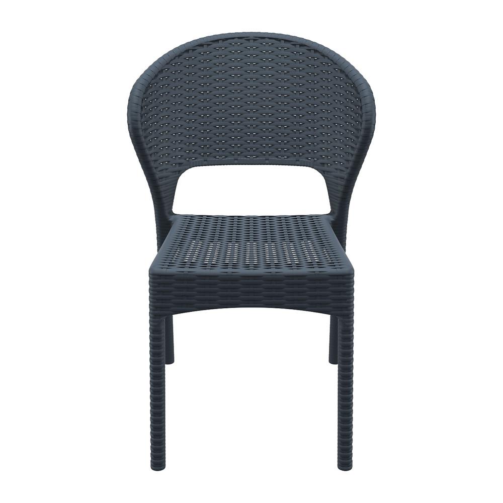 Daytona Resin Wickerlook Dining Chair Dark Gray, Set of 2. Picture 7