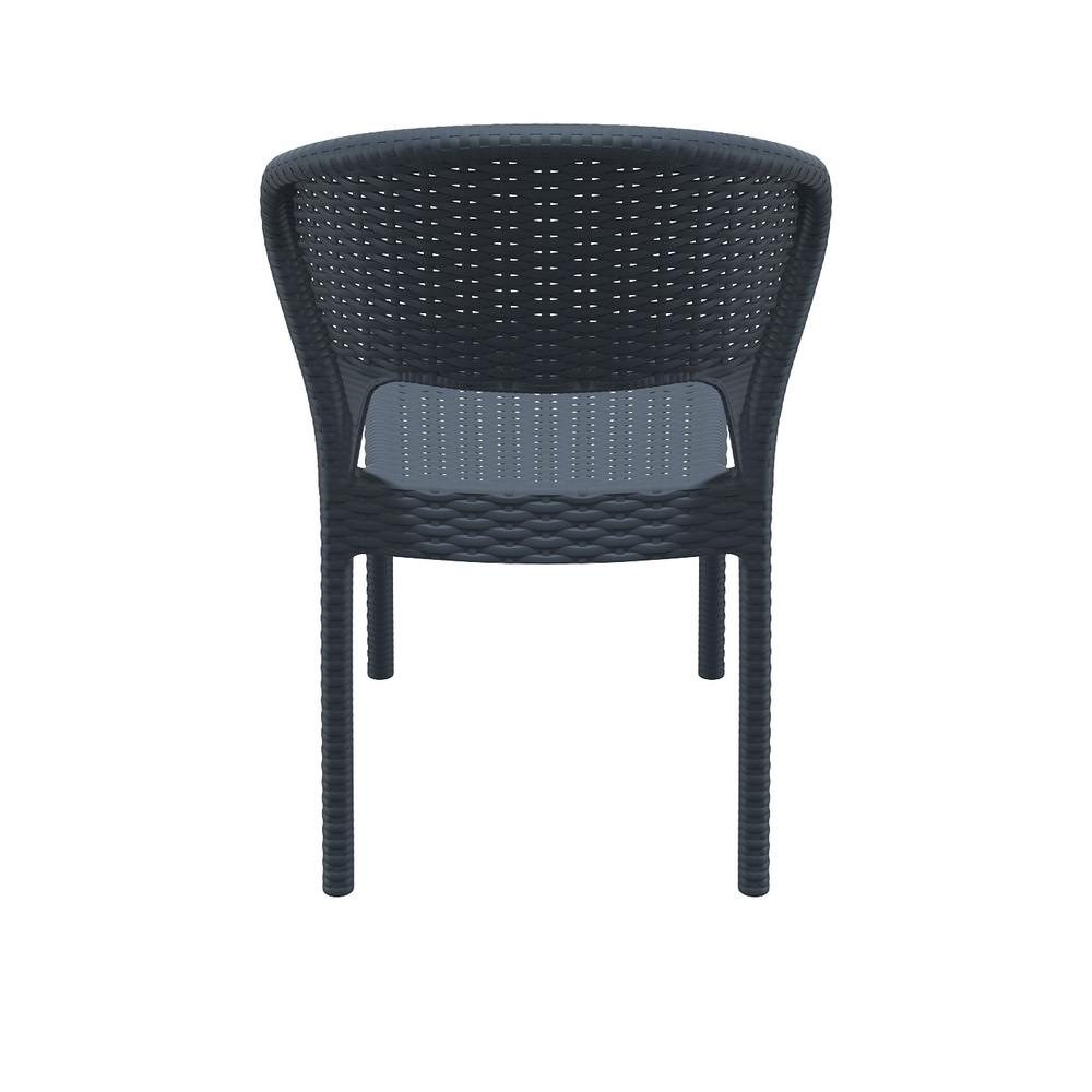 Daytona Resin Wickerlook Dining Chair Dark Gray, Set of 2. Picture 9