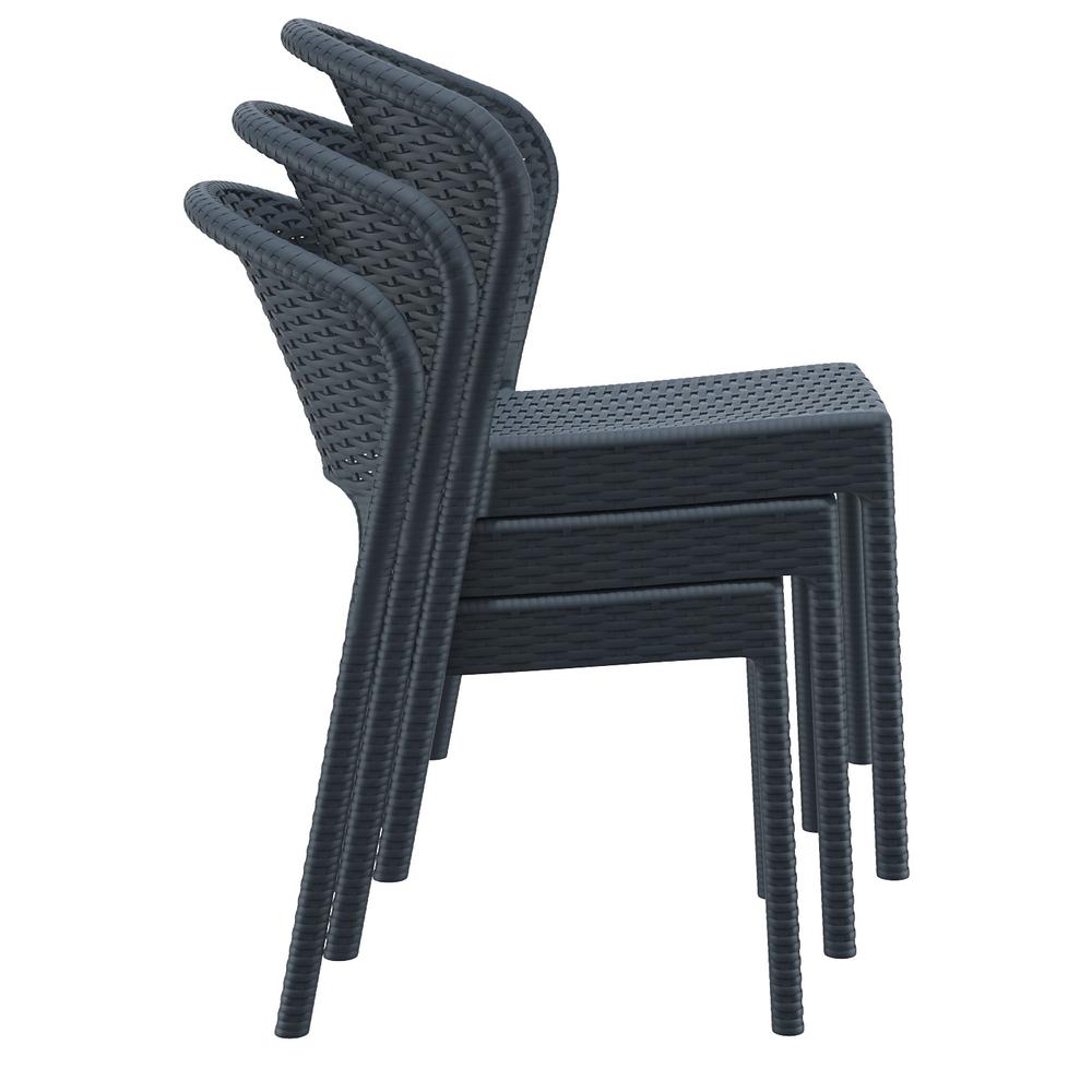 Daytona Resin Wickerlook Dining Chair Dark Gray, Set of 2. Picture 10