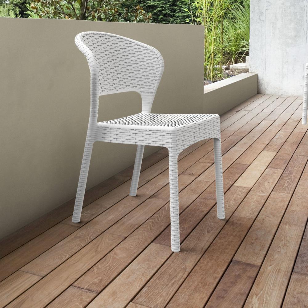 Daytona Resin Wickerlook Dining Chair White, Set of 2. Picture 10