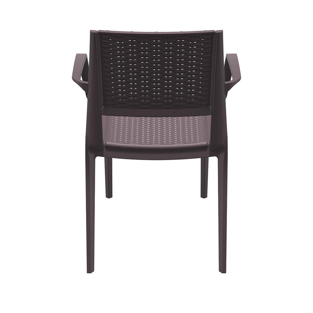 Capri Resin Dining Arm Chair Brown, Set of 2. Picture 6