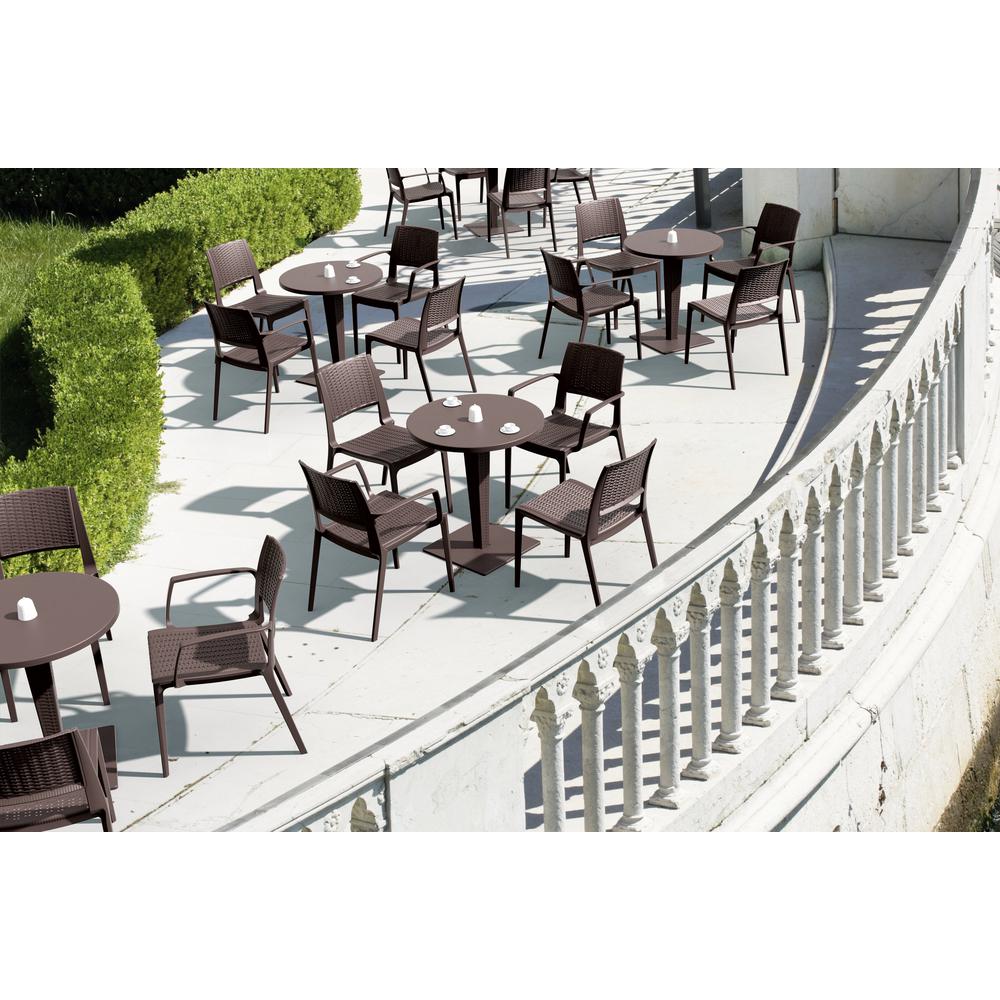 Verona Resin Wickerlook Dining Chair Brown, Set of 2. Picture 4