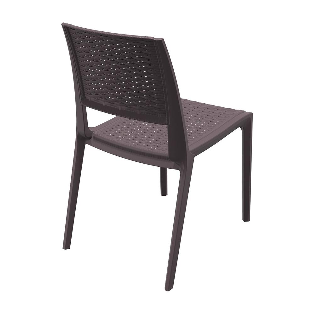 Verona Resin Wickerlook Dining Chair Brown, Set of 2. Picture 5