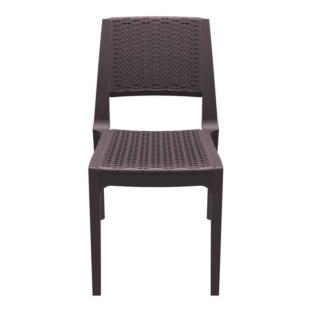 Verona Resin Wickerlook Dining Chair Brown, Set of 2. Picture 6