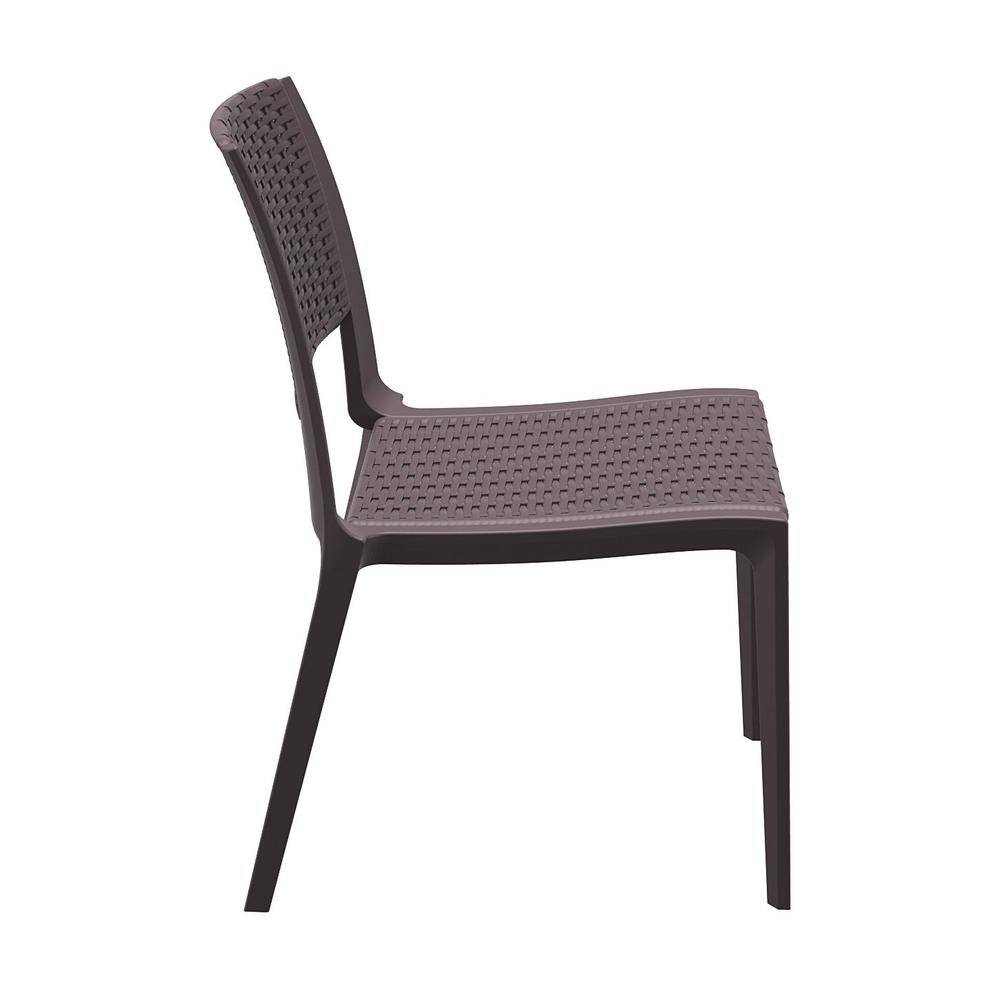 Verona Resin Wickerlook Dining Chair Brown, Set of 2. Picture 7