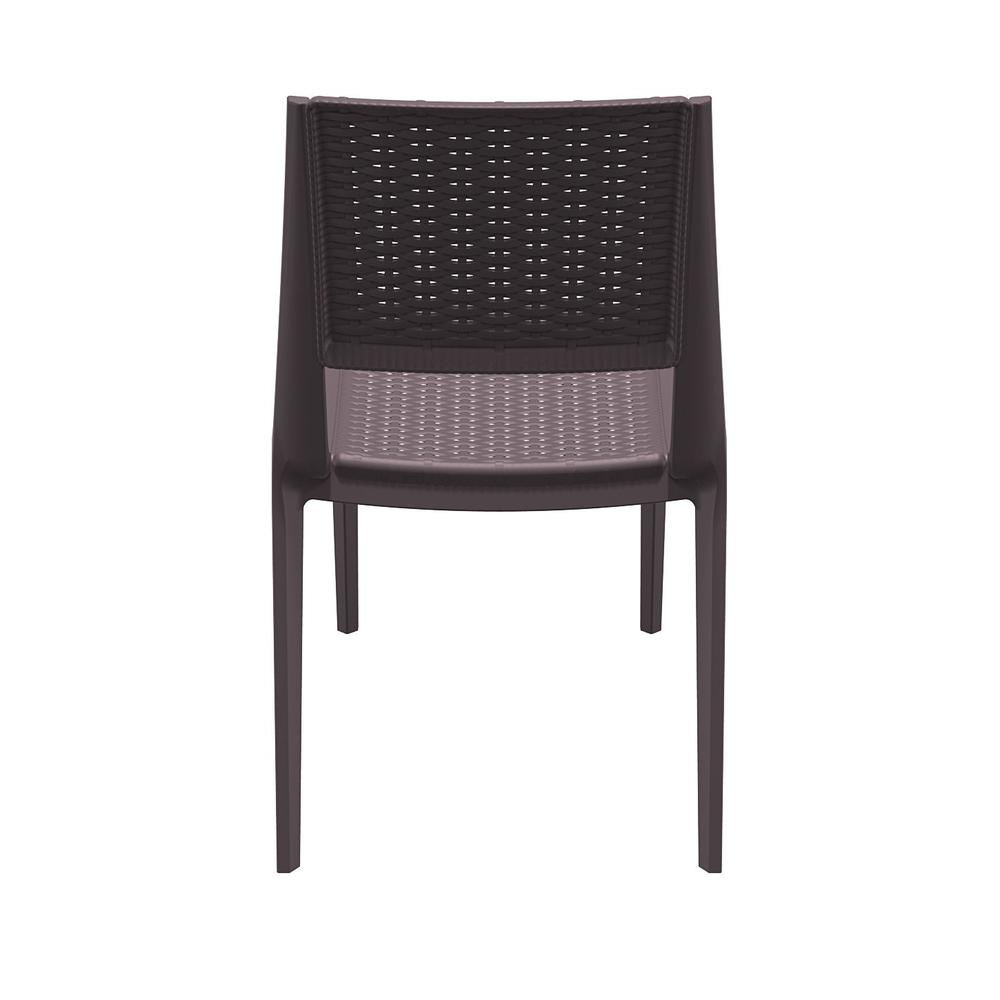 Verona Resin Wickerlook Dining Chair Brown, Set of 2. Picture 8