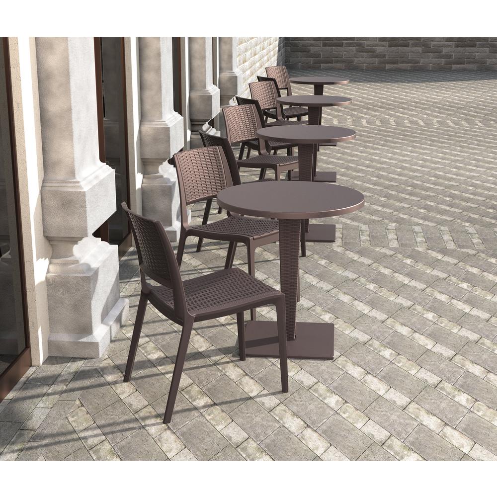 Verona Resin Wickerlook Dining Chair Brown, Set of 2. Picture 11