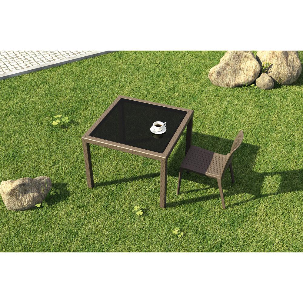 Verona Resin Wickerlook Dining Chair Brown, Set of 2. Picture 12