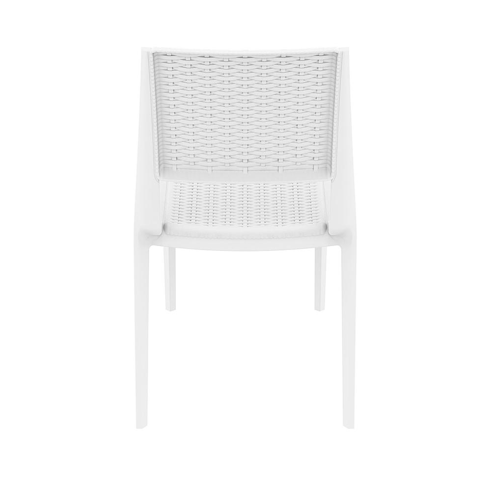 Verona Resin Wickerlook Dining Chair White, Set of 2. Picture 6