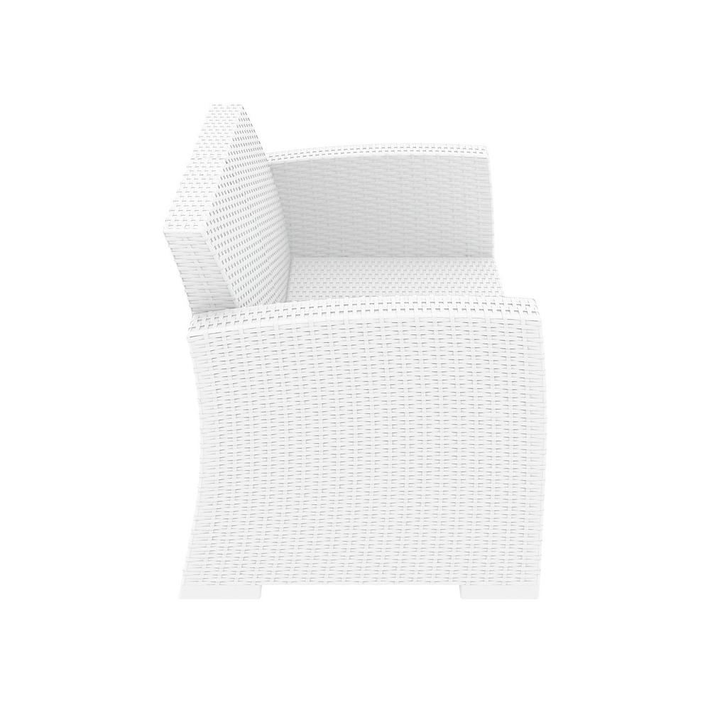 Wickerlook Loveseat with Sunbrella Natural Cushion, White,  Belen Kox. Picture 4