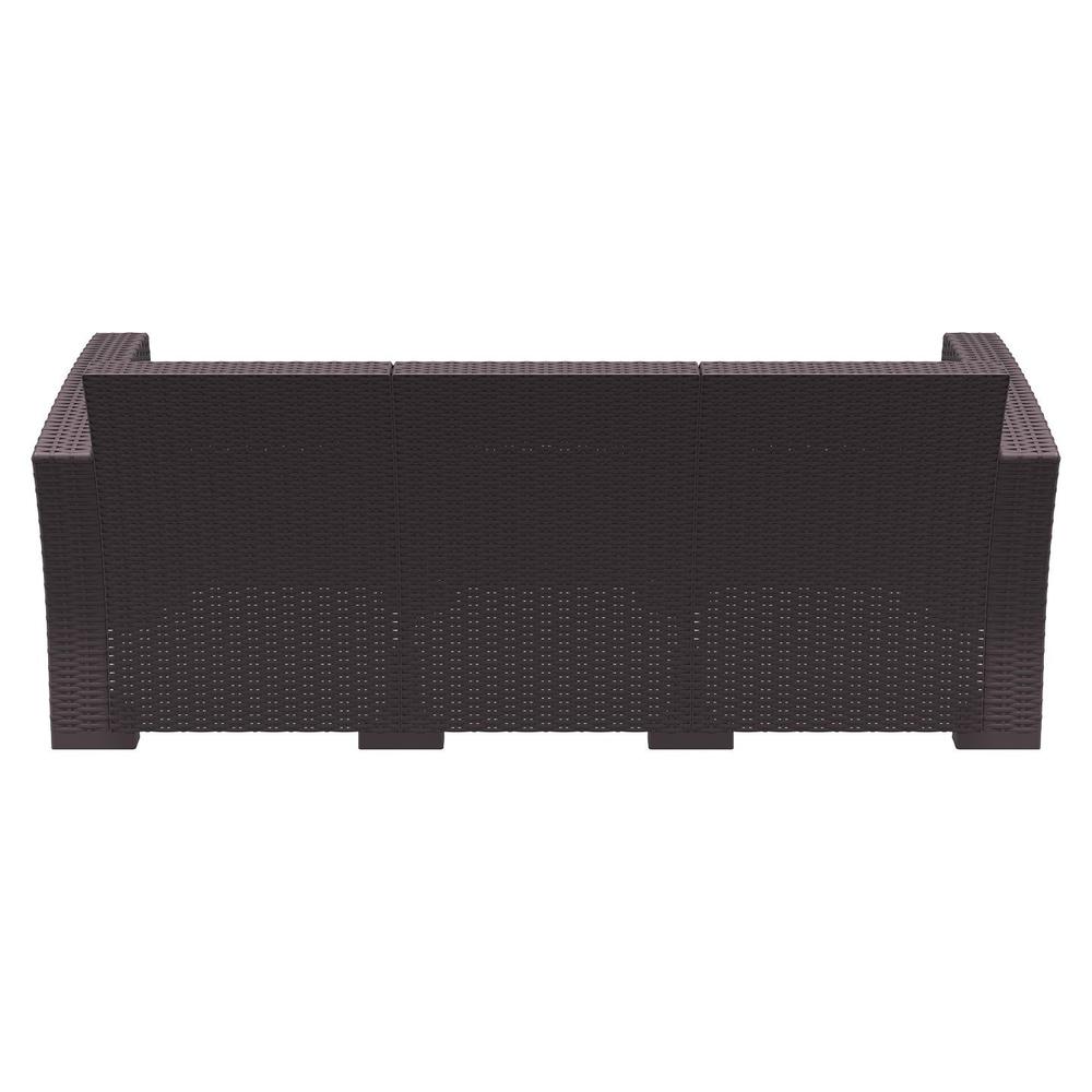 Monaco Resin Patio Sofa Brown with Sunbrella Natural Cushion. Picture 5