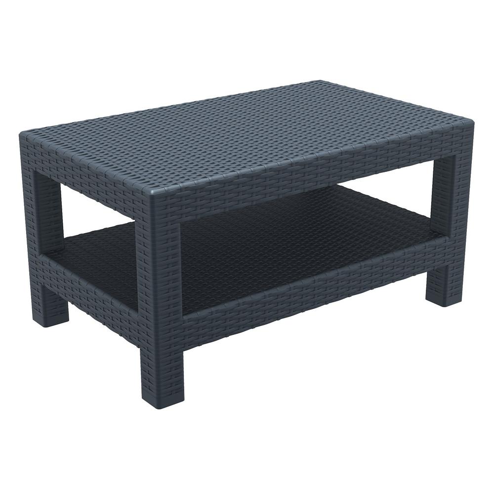 Monaco Rectangle Patio Coffee Table Dark Gray. Picture 1