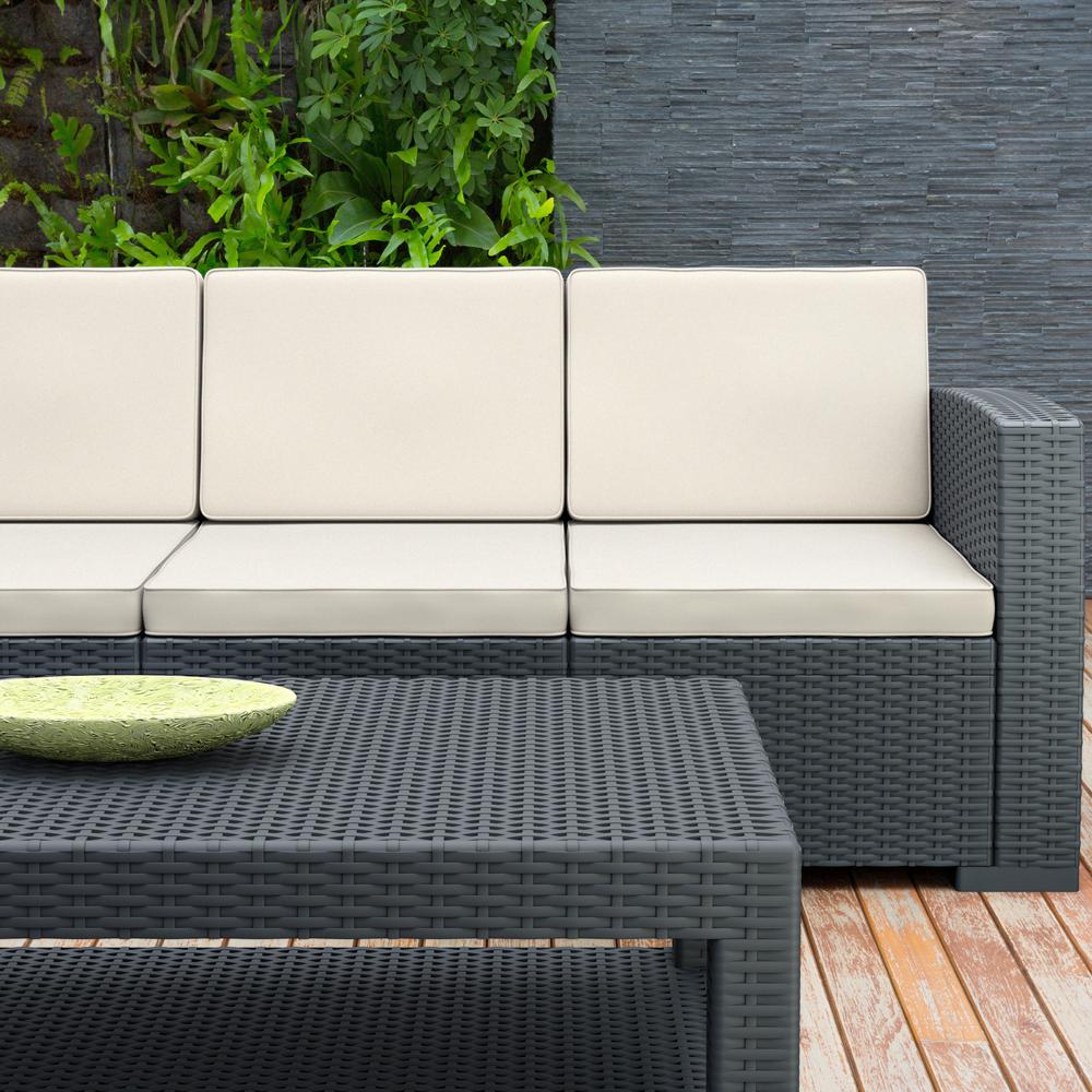 Monaco Rectangle Patio Coffee Table Dark Gray. Picture 2