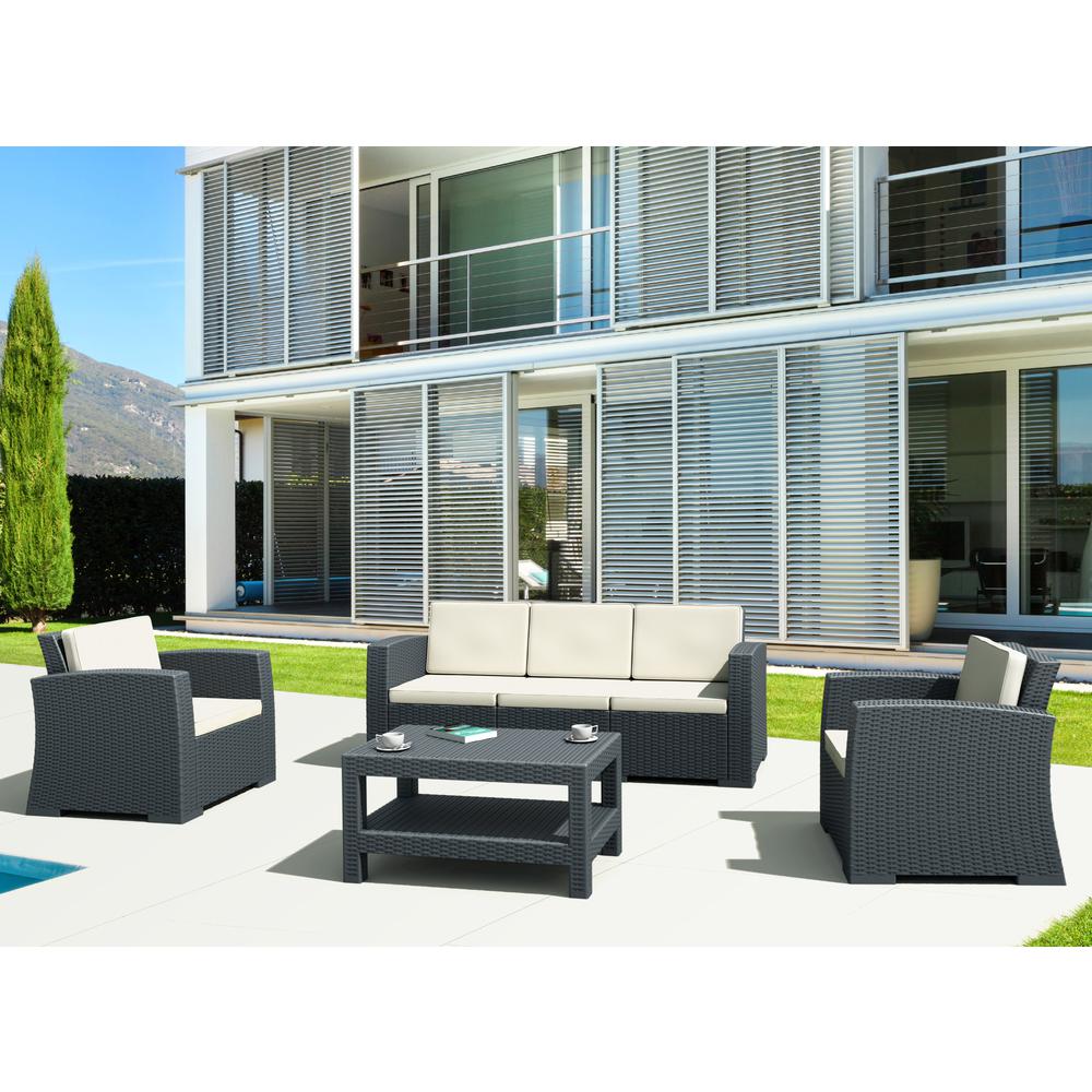 Monaco Rectangle Patio Coffee Table Dark Gray. Picture 7