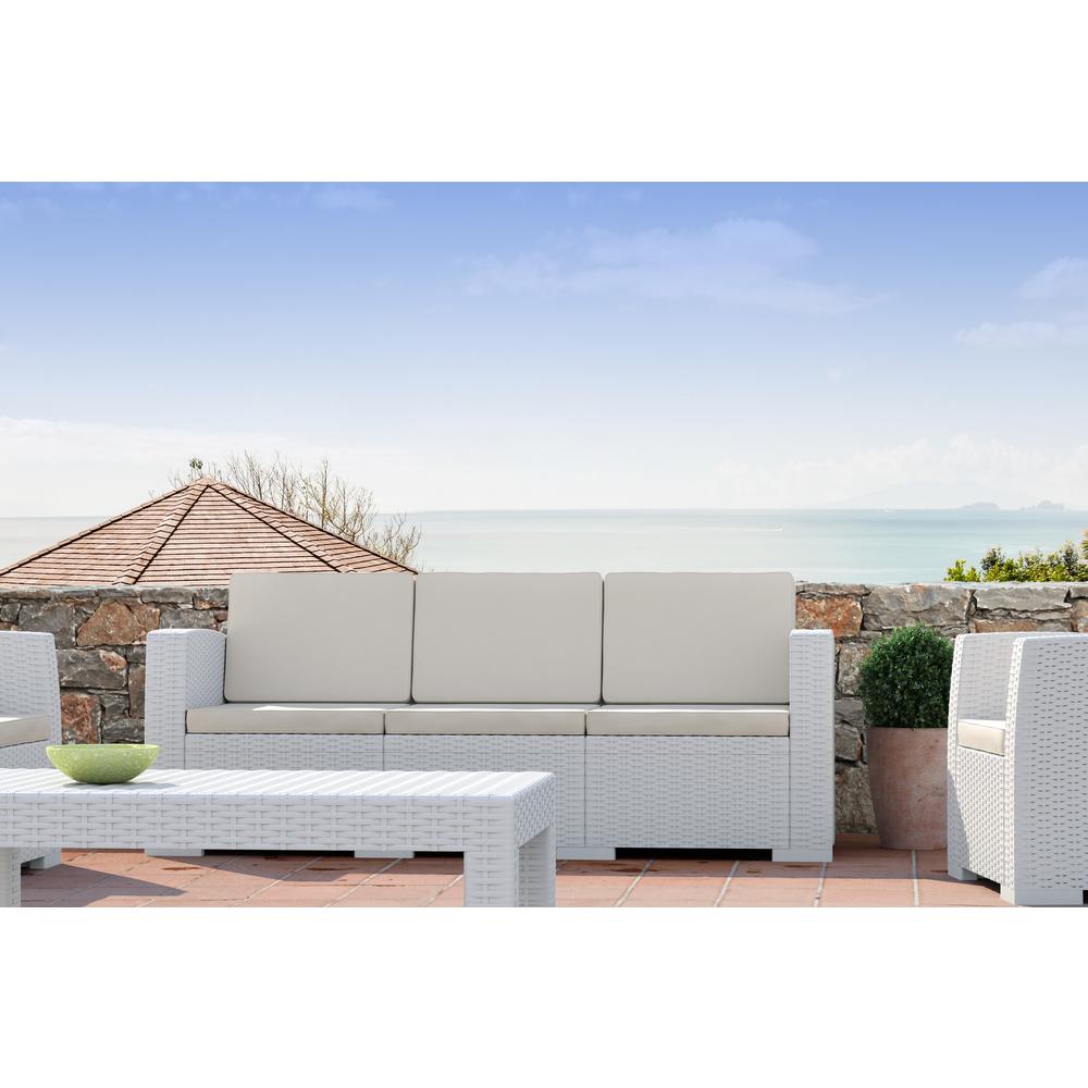 Monaco Rectangle Patio Coffee Table White. Picture 3